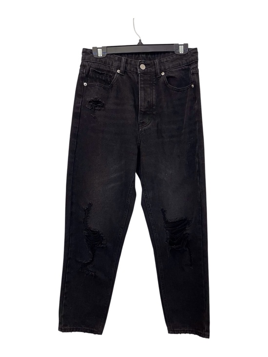 SHEIN Denim - Shein Women's Black Distressed Riped Relaxed Five-Pockets Jeans,M(6)